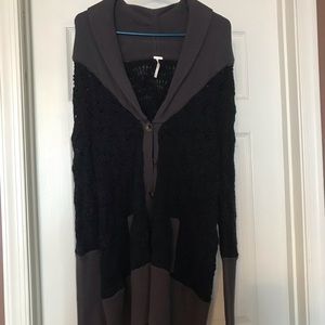 Long button up sweater